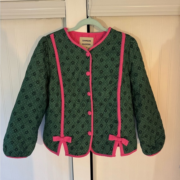Damson Madder Jackets & Blazers - Damson Madder Women’s Green and Pink Quilted Jacket